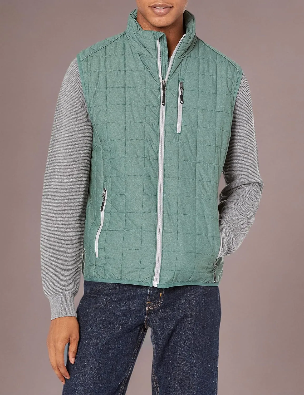 Cutter & Buck Men's Weather Resistant Primaloft Down Alternative Rainier Vest