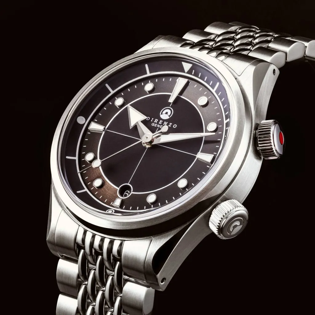 Direnzo DRZ05 Solaris - Black&nbsp;&amp;&nbsp;Taupe with&nbsp;Date (Swiss&nbsp;Made)