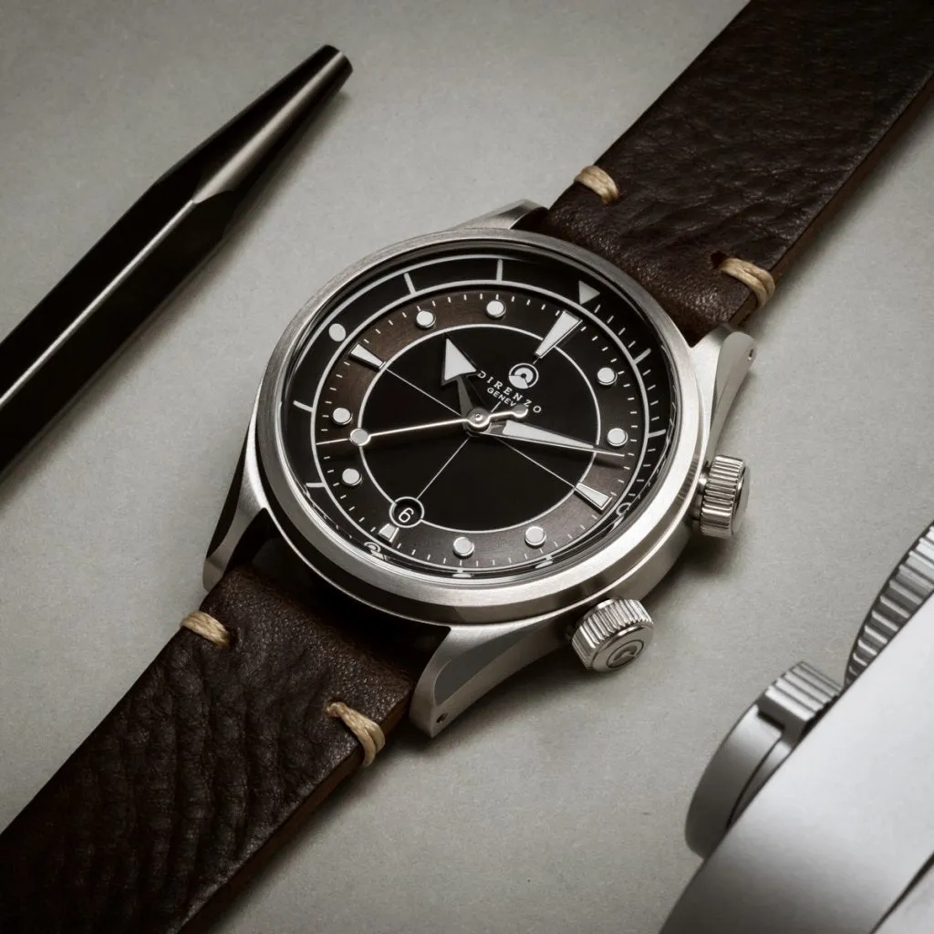 Direnzo DRZ05 Solaris - Black&nbsp;&amp;&nbsp;Taupe with&nbsp;Date (Swiss&nbsp;Made)