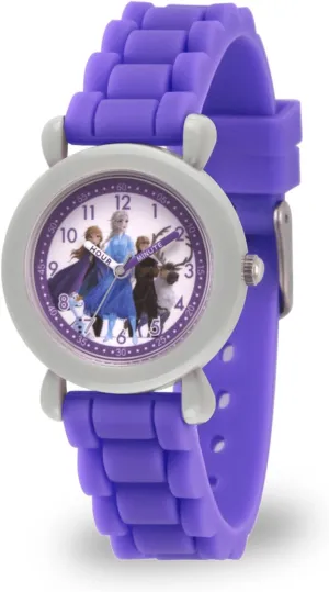 Disney Frozen Kids' Plastic Time Teacher Analog Quartz Silicone Strap Watch