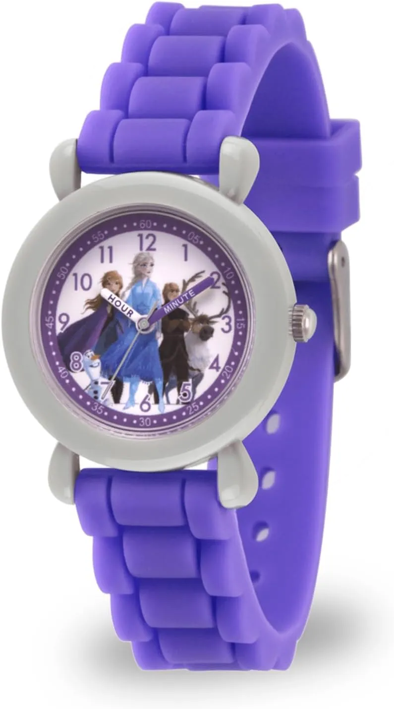 Disney Frozen Kids' Plastic Time Teacher Analog Quartz Silicone Strap Watch