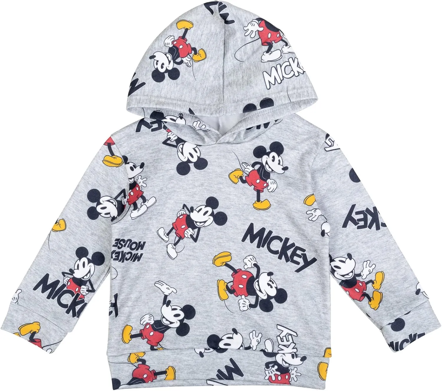 Disney Mickey Mouse Fleece Pullover Hoodie and Pants Outfit Set Newborn to Big Kid Sizes (0-3 Months - 14-16)