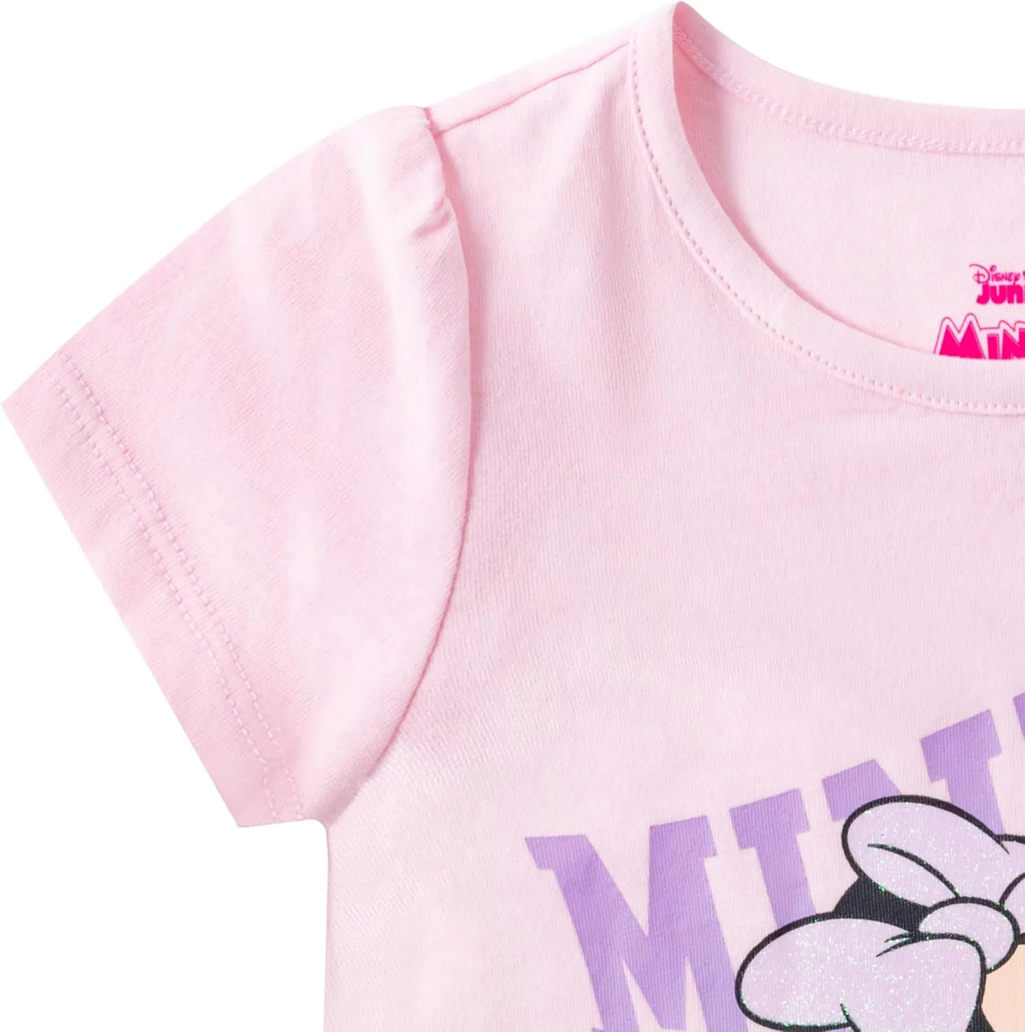 Disney Minnie Mouse Girls Short Sleeve T-Shirt and Pants Set for Toddlers and Big Kids