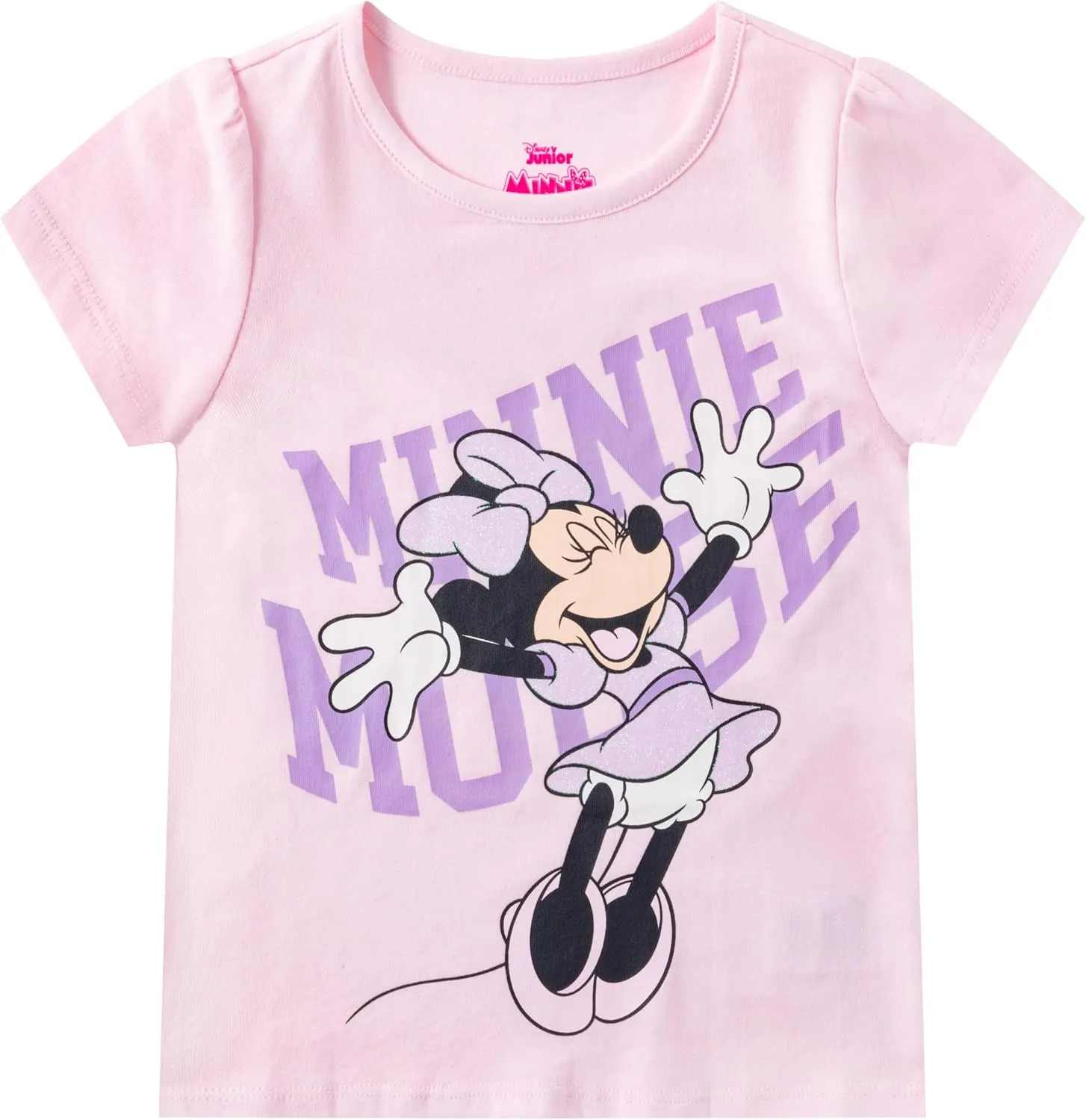 Disney Minnie Mouse Girls Short Sleeve T-Shirt and Pants Set for Toddlers and Big Kids