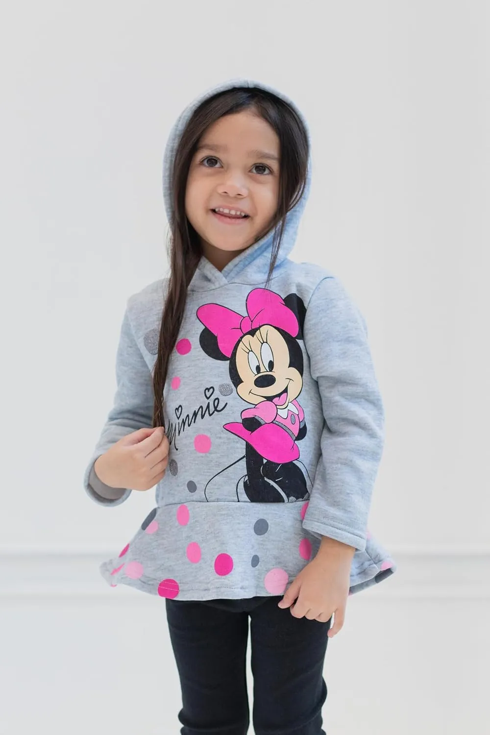 Disney Minnie Mouse Mickey Mouse Pullover Fleece Hoodie and Leggings Outfit Set Infant to Big Kid Sizes (12 Months - 14-16)