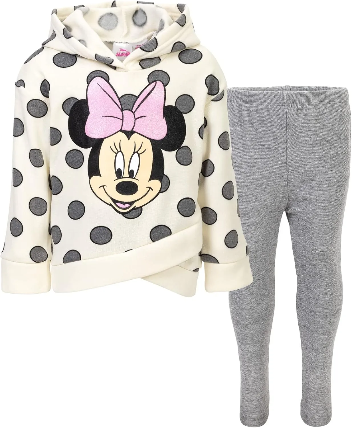 Disney Minnie Mouse Mickey Mouse Pullover Fleece Hoodie and Leggings Outfit Set Infant to Big Kid Sizes (12 Months - 14-16)