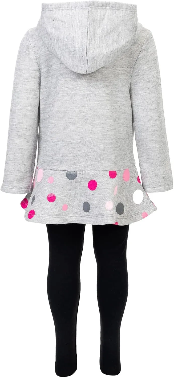 Disney Minnie Mouse Mickey Mouse Pullover Fleece Hoodie and Leggings Outfit Set Infant to Big Kid Sizes (12 Months - 14-16)