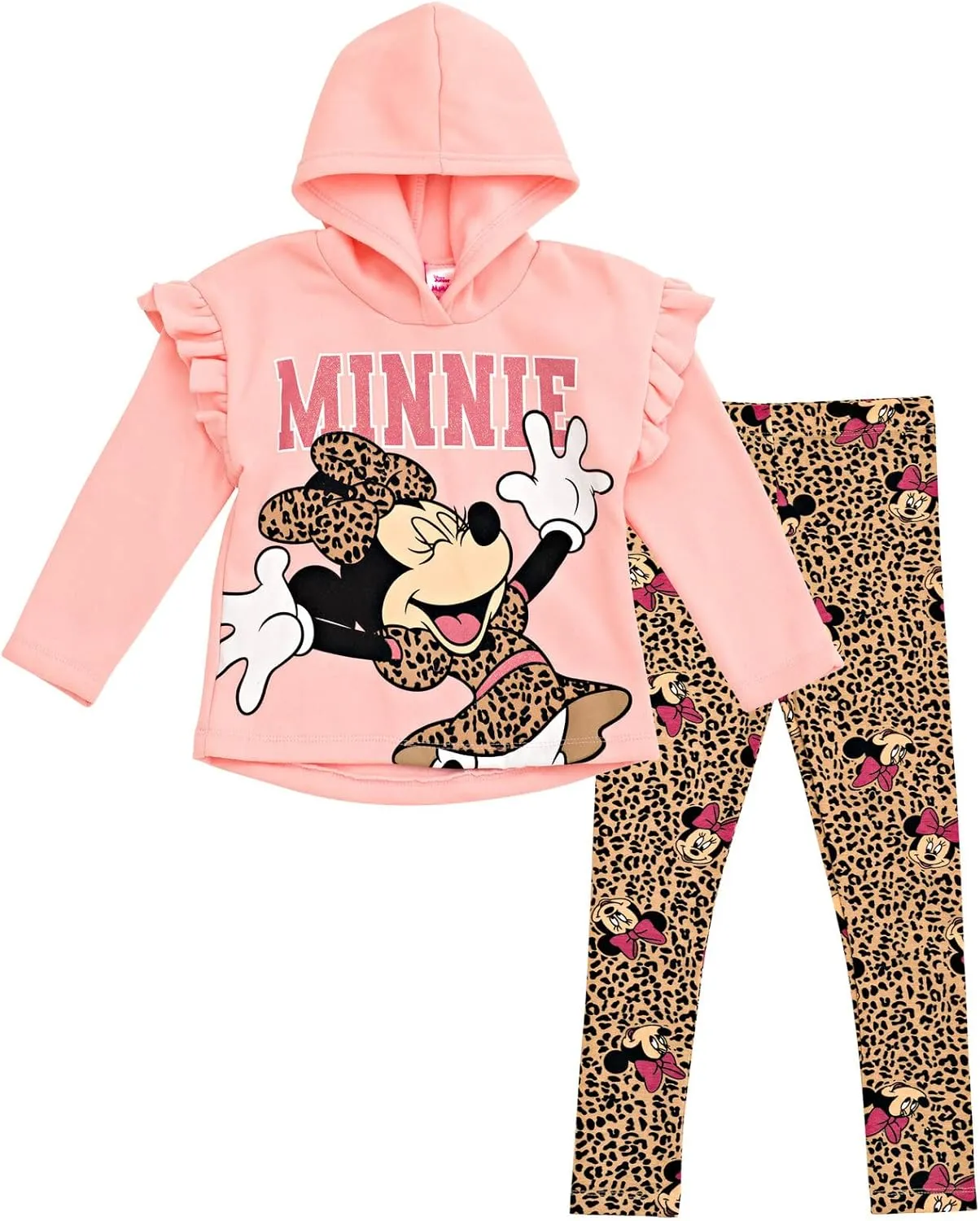 Disney Minnie Mouse Mickey Mouse Pullover Fleece Hoodie and Leggings Outfit Set Infant to Big Kid Sizes (12 Months - 14-16)