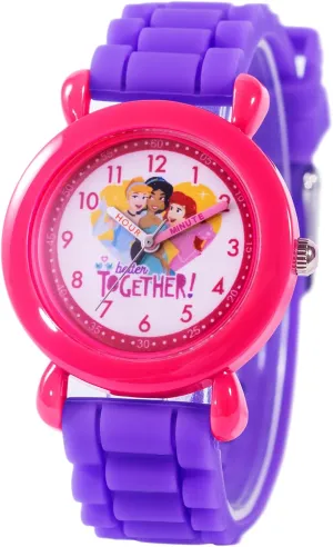 Disney Valentines Kids' Plastic Time Teacher Analog Quartz Silicone Strap Watch