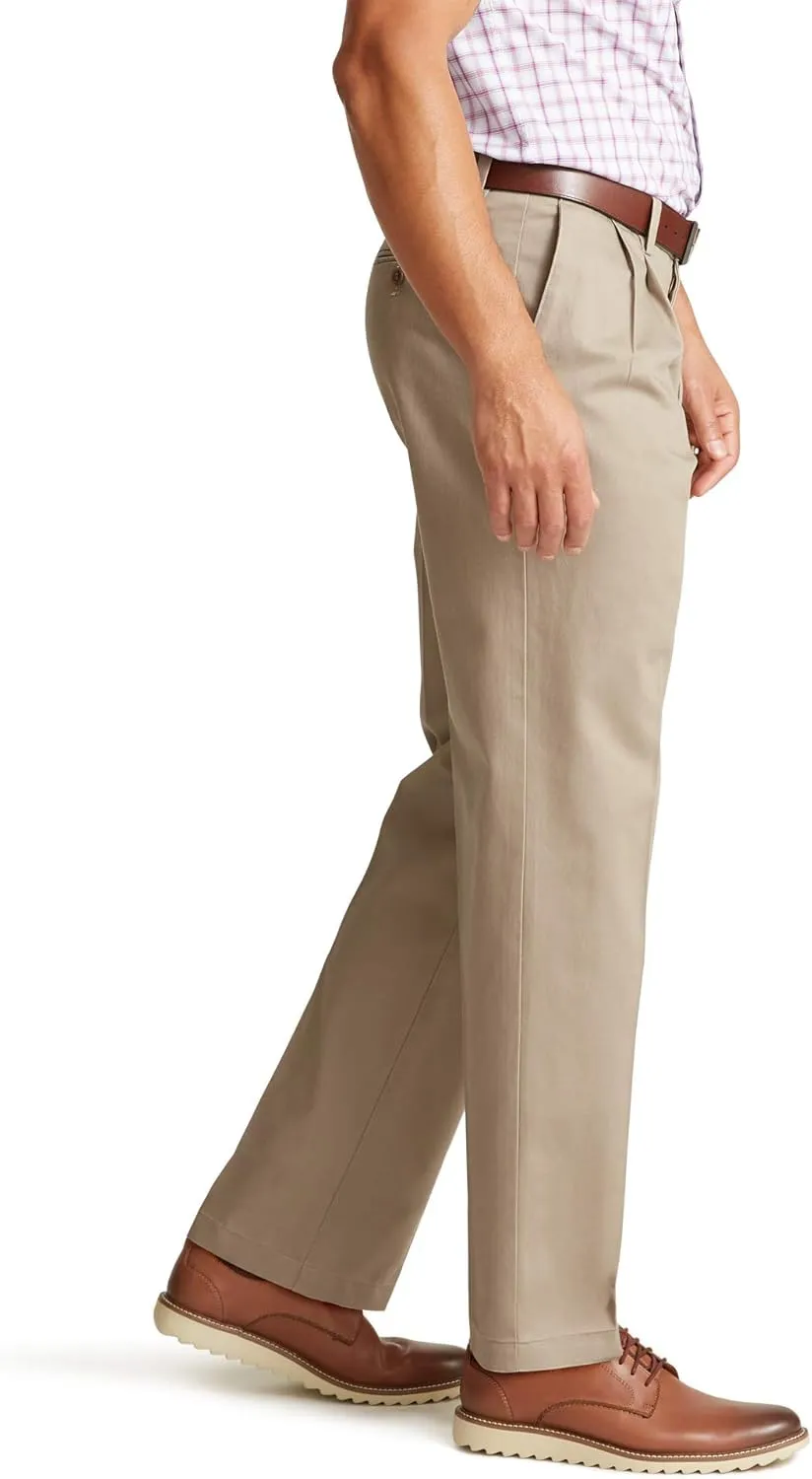 DOCKERS Men's Relaxed Fit Signature Khaki Lux Cotton Stretch Pants-Pleated
