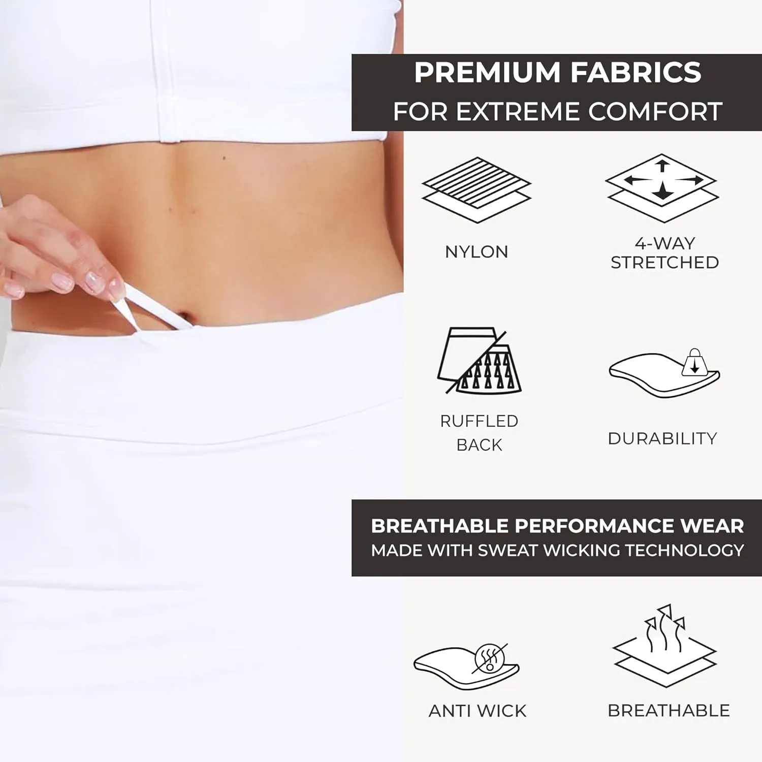 Dona Jo Shakira Skort for Women - Athletic Golf Skirt with Shorts & Pockets - Comfortable Active Wear for Tennis or Any Sport
