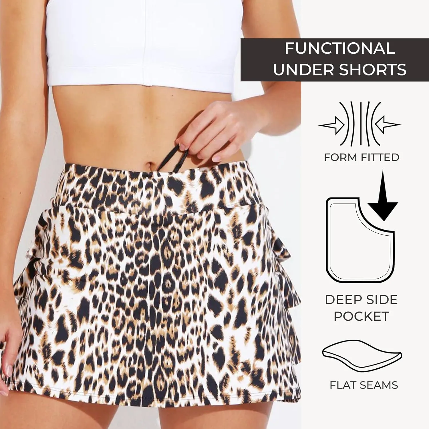 Dona Jo Shakira Skort for Women - Athletic Golf Skirt with Shorts & Pockets - Comfortable Active Wear for Tennis or Any Sport