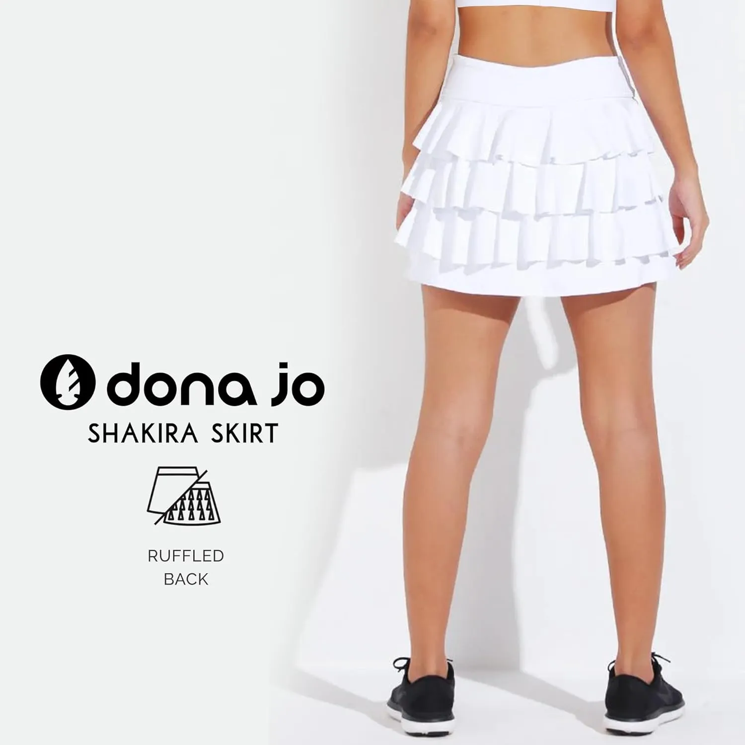 Dona Jo Shakira Skort for Women - Athletic Golf Skirt with Shorts & Pockets - Comfortable Active Wear for Tennis or Any Sport