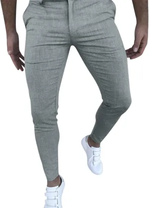 Dress Pants for Men Slim Fit Stretch Golf Dress Pants Casual Zip Up Business Work Pants Stylish Vintage Chinos with Pockets