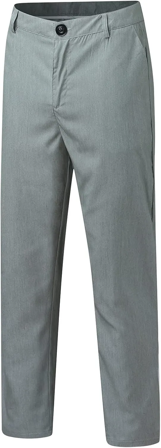 Dress Pants for Men Slim Fit Stretch Golf Dress Pants Casual Zip Up Business Work Pants Stylish Vintage Chinos with Pockets