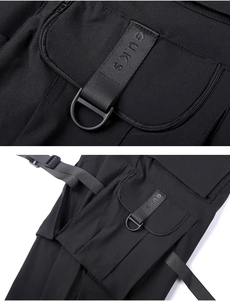 DUDHUH Cargo Pants for Men Techwear Hip Hop Harem Pants Streetwear Fashion Mens Tactical Track Jogger Pants