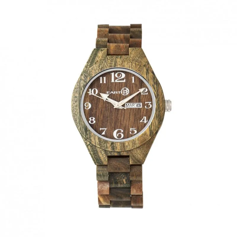 Earth Wood Sapwood Bracelet Watch w/Date