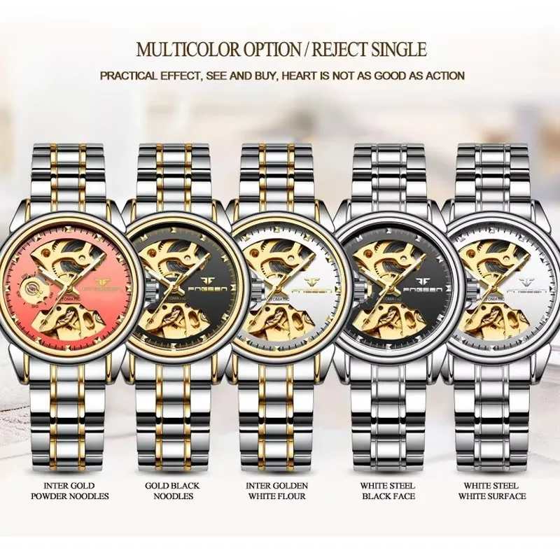 Elegant AquaLux Waterproof Mechanical Watch