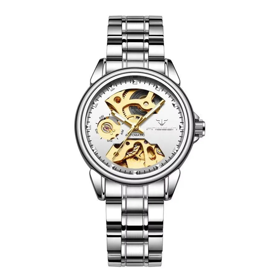 Elegant AquaLux Waterproof Mechanical Watch