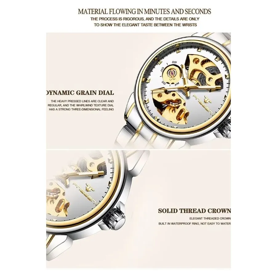 Elegant AquaLux Waterproof Mechanical Watch