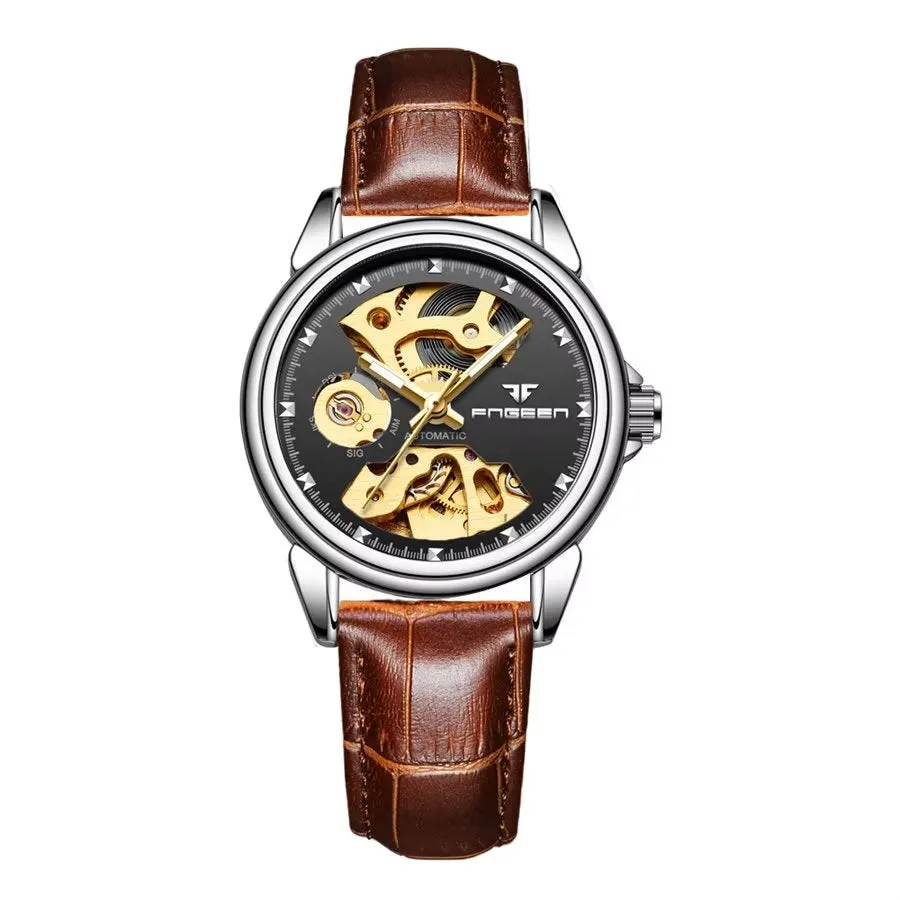 Elegant AquaLux Waterproof Mechanical Watch