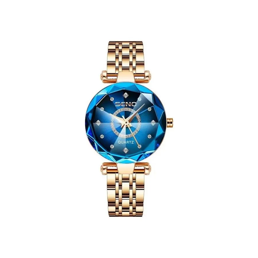 Feminine Diamond Watch with Slim Band and Medium Dial Size