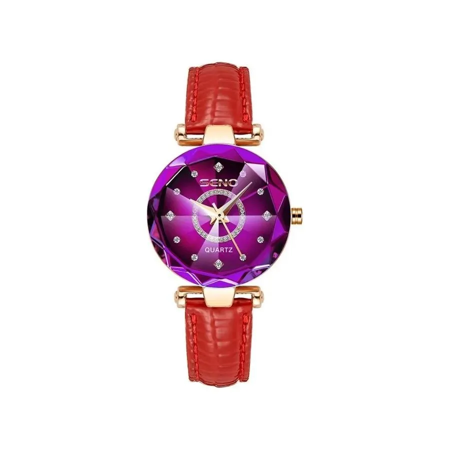 Feminine Diamond Watch with Slim Band and Medium Dial Size