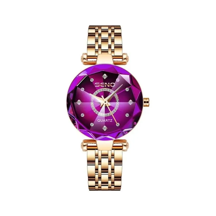 Feminine Diamond Watch with Slim Band and Medium Dial Size