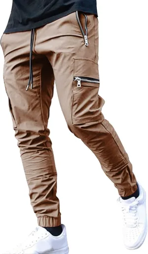 Flowy Pants for Men Casual Fall Pants for Men Men's Slim-Fit Casual Stretch Chino Pant Mens Casual Pants with Pockets