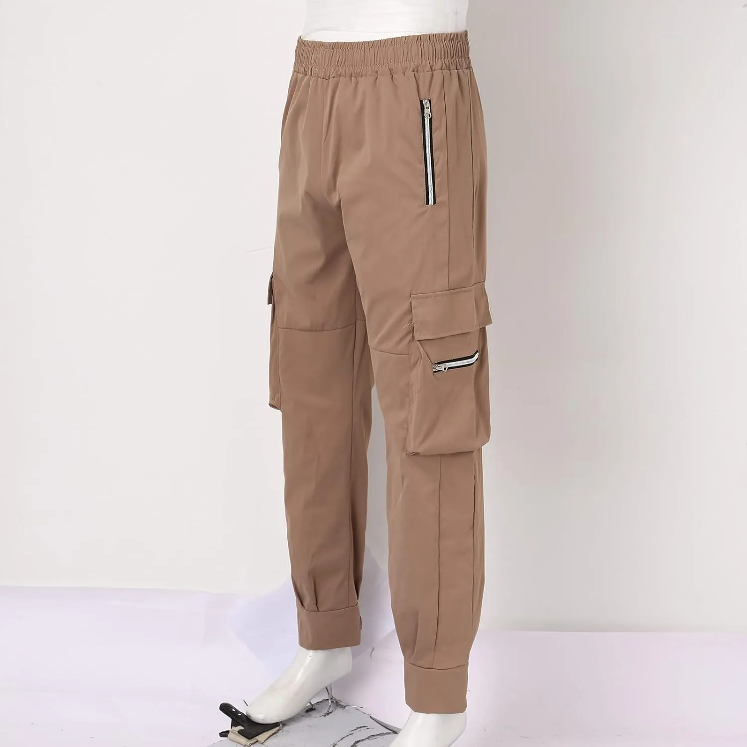 Flowy Pants for Men Casual Fall Pants for Men Men's Slim-Fit Casual Stretch Chino Pant Mens Casual Pants with Pockets