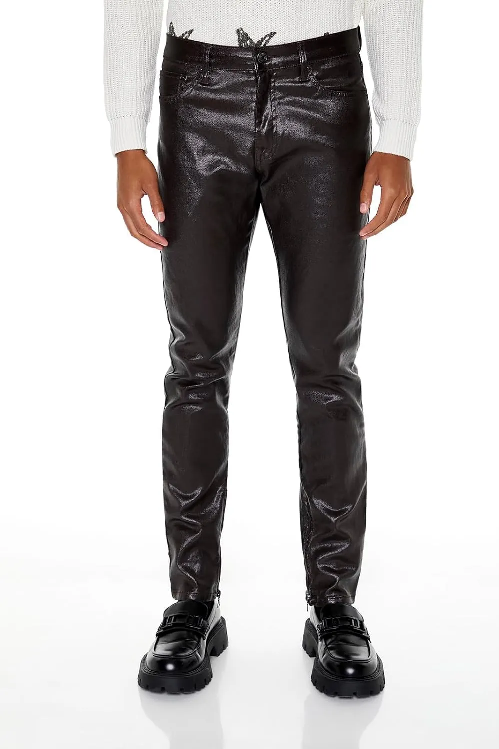 Forever 21 Men's Coated Slim-fit Jeans