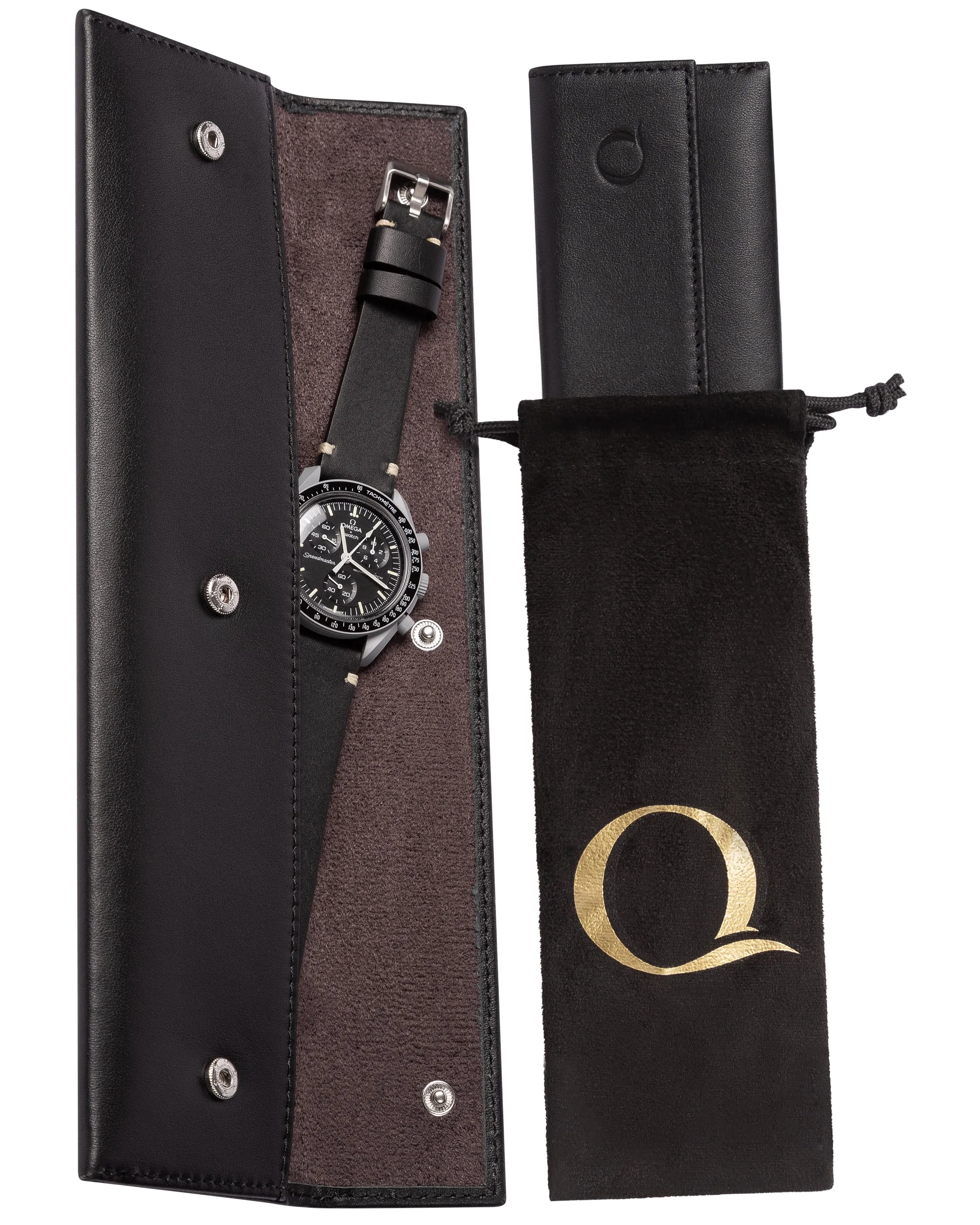Full Grain Napa Leather Travel Watch Case Sleeve