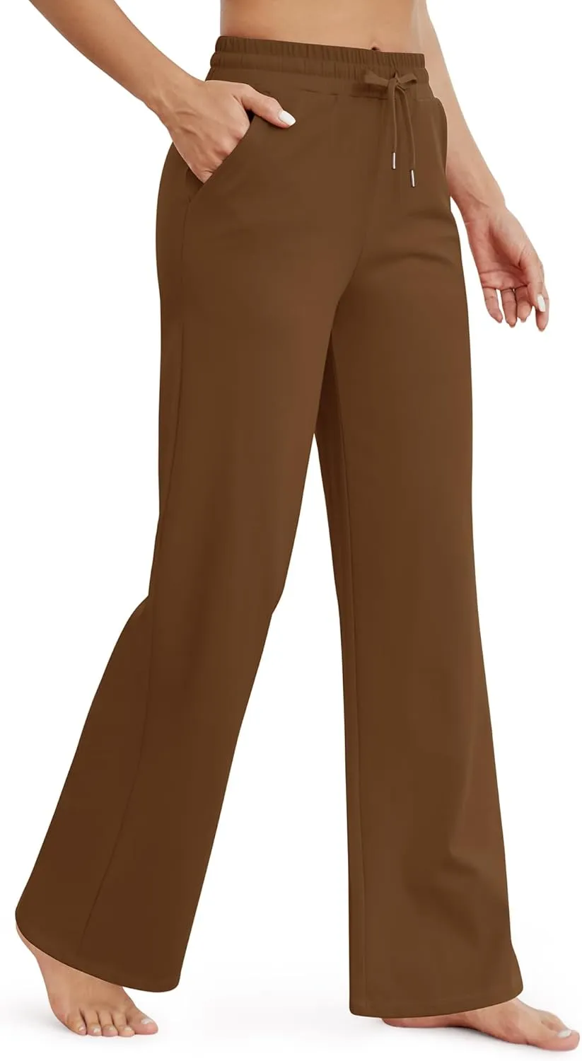 G4Free Wide Leg Yoga Pants for Women Loose Casual Sweatpants Drawstring Stretch Pants with Pockets Petite/Regular/Tall