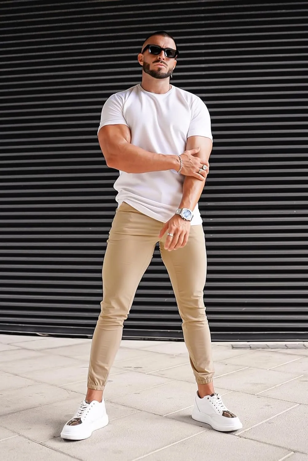GINGTTO Men's 4-Way Stretch Slim Tapered Fit Golf Joggers - 28" Inseam Nylon