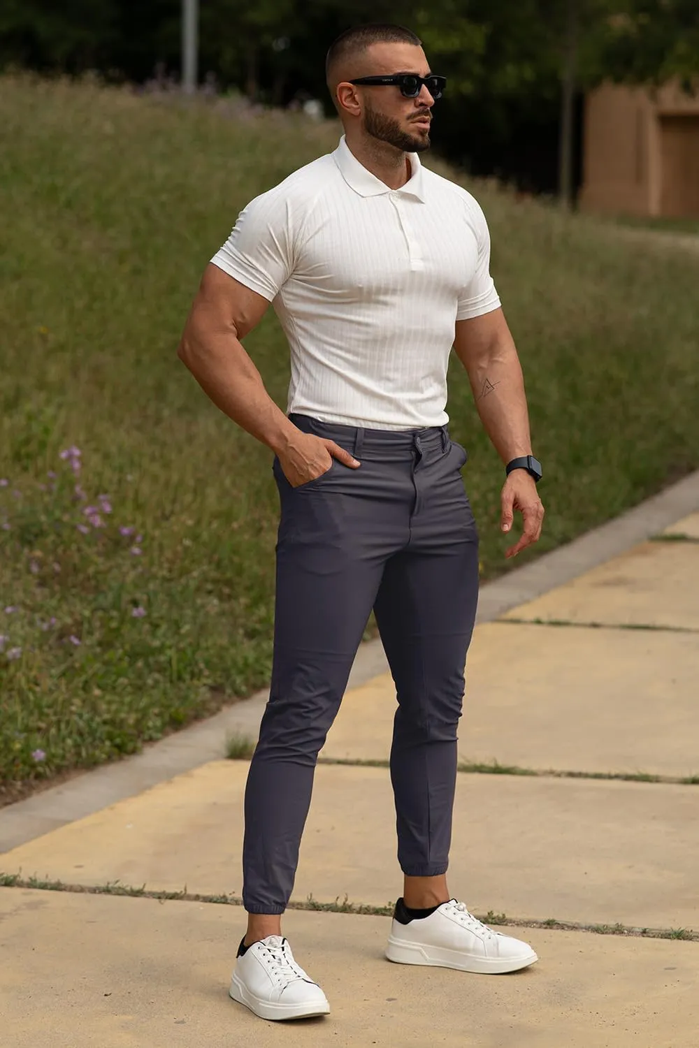 GINGTTO Men's 4-Way Stretch Slim Tapered Fit Golf Joggers - 28" Inseam Nylon