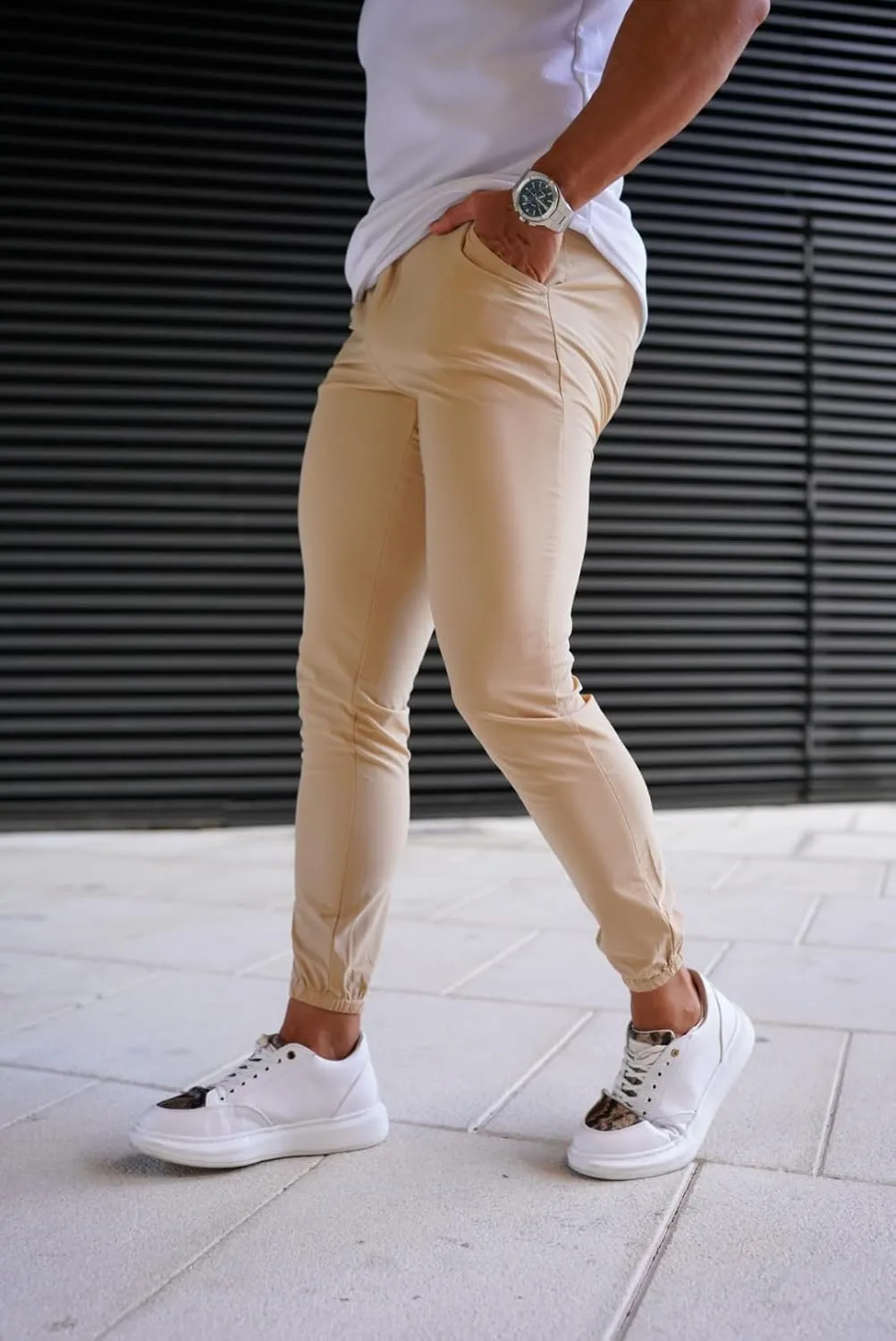 GINGTTO Men's 4-Way Stretch Slim Tapered Fit Golf Joggers - 28" Inseam Nylon