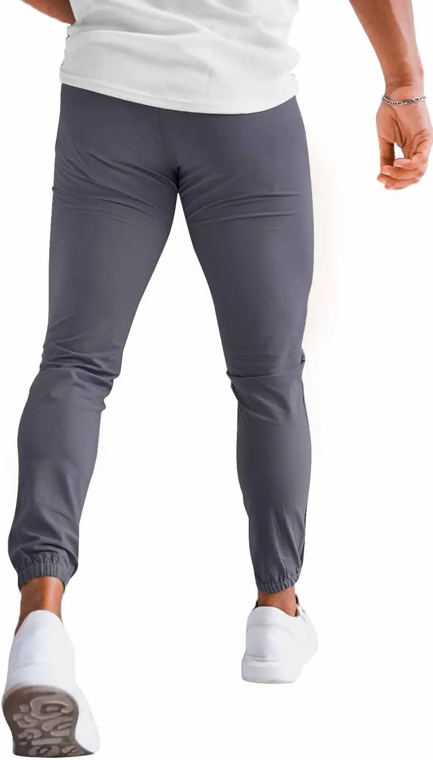 GINGTTO Men's 4-Way Stretch Slim Tapered Fit Golf Joggers - 28" Inseam Nylon