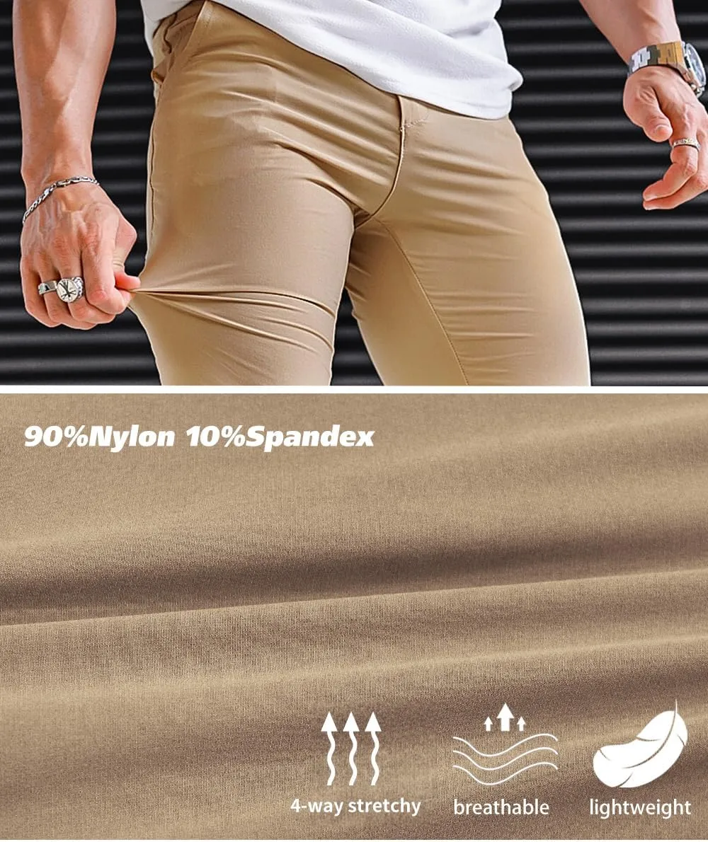 GINGTTO Men's 4-Way Stretch Slim Tapered Fit Golf Joggers - 28" Inseam Nylon