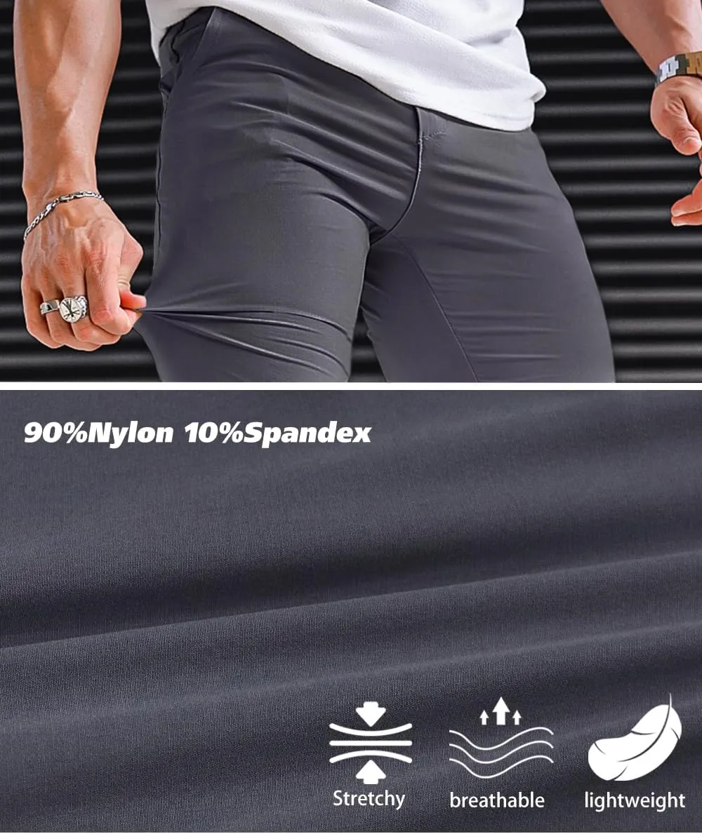 GINGTTO Men's 4-Way Stretch Slim Tapered Fit Golf Joggers - 28" Inseam Nylon