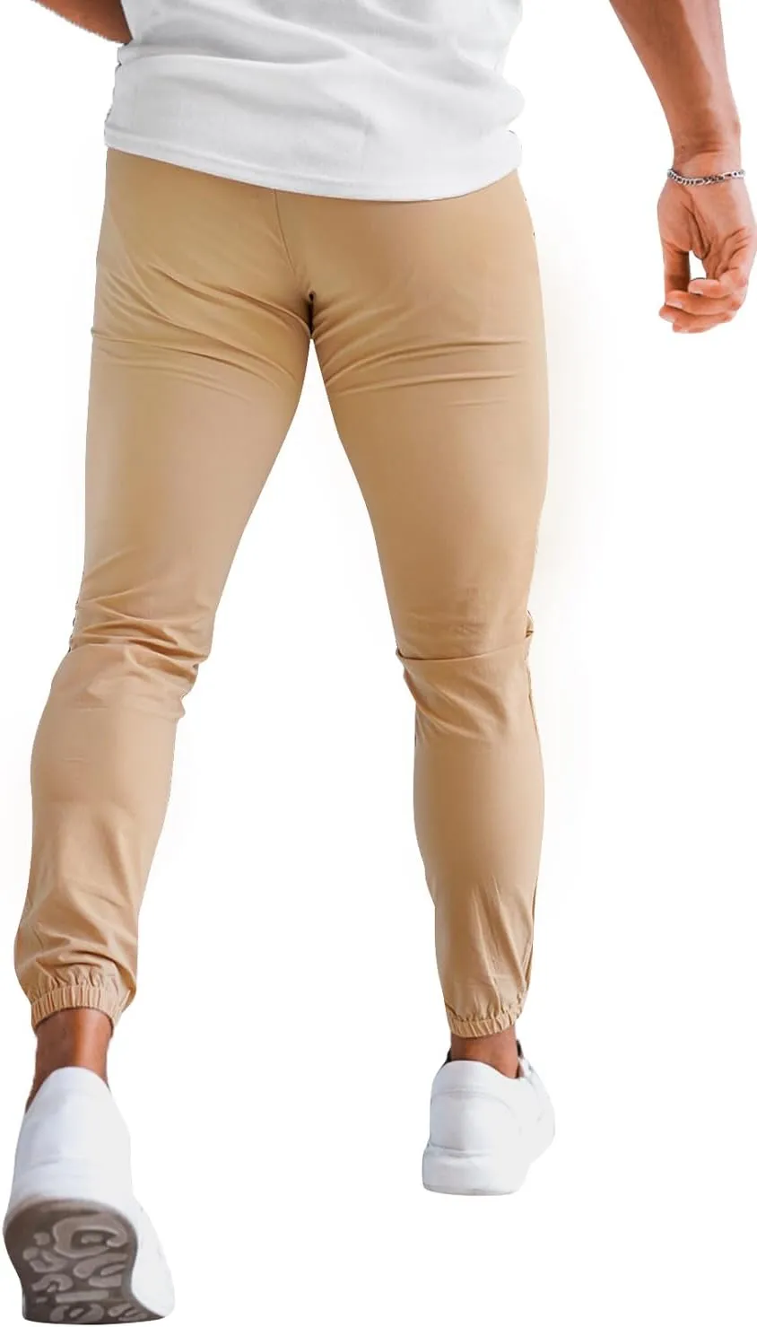 GINGTTO Men's 4-Way Stretch Slim Tapered Fit Golf Joggers - 28" Inseam Nylon