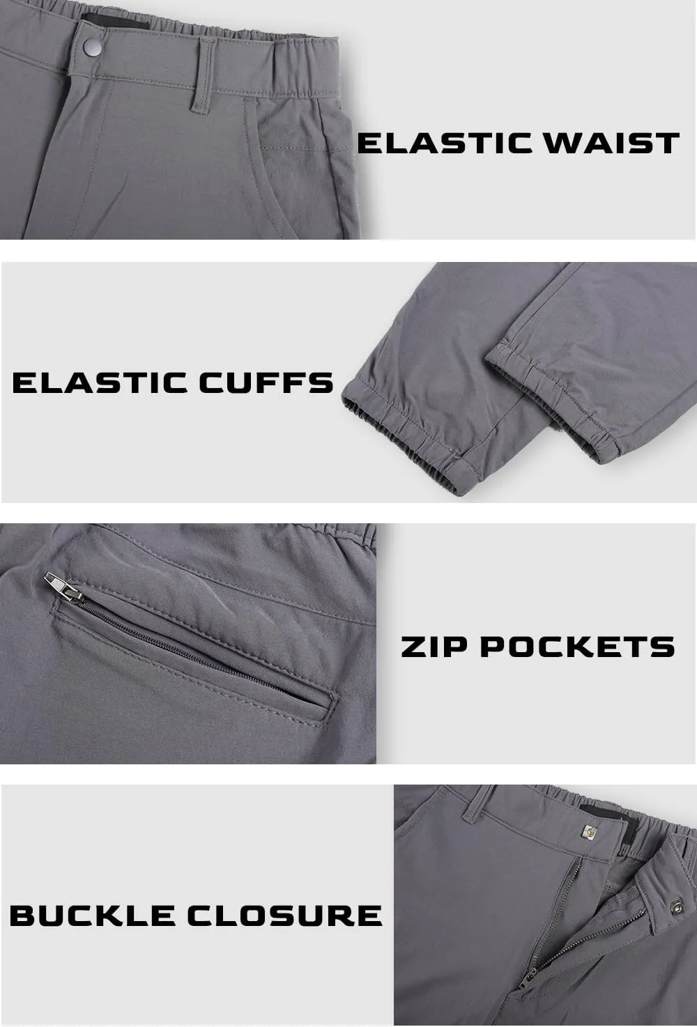 GINGTTO Men's 4-Way Stretch Slim Tapered Fit Golf Joggers - 28" Inseam Nylon