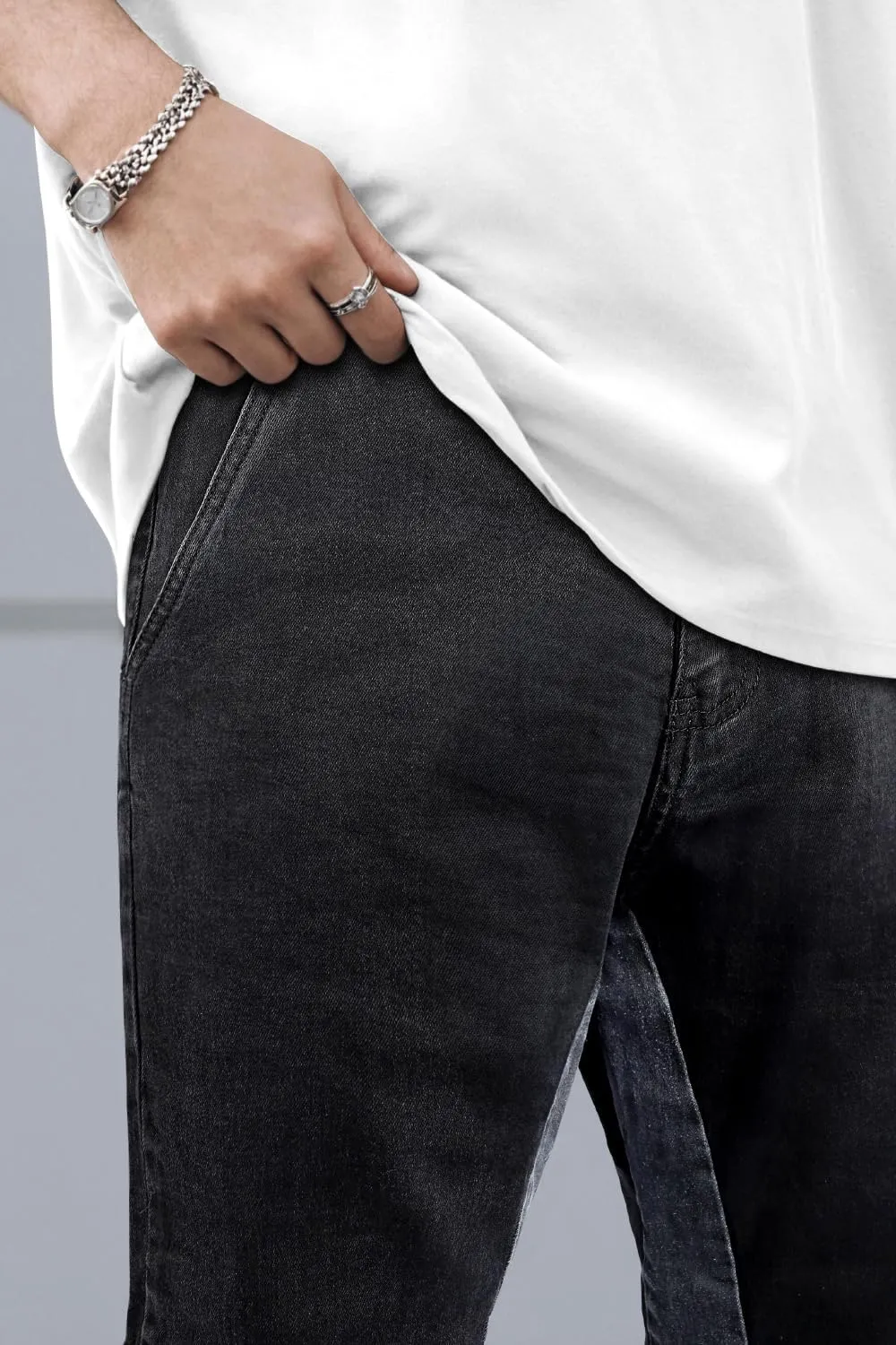 GINGTTO Men's Slim Fit Jeans Flared Stacked Denim Pants Hip Hop Streetwear