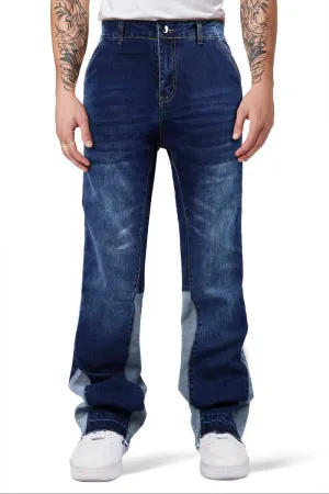 GINGTTO Men's Slim Fit Jeans Flared Stacked Denim Pants Hip Hop Streetwear