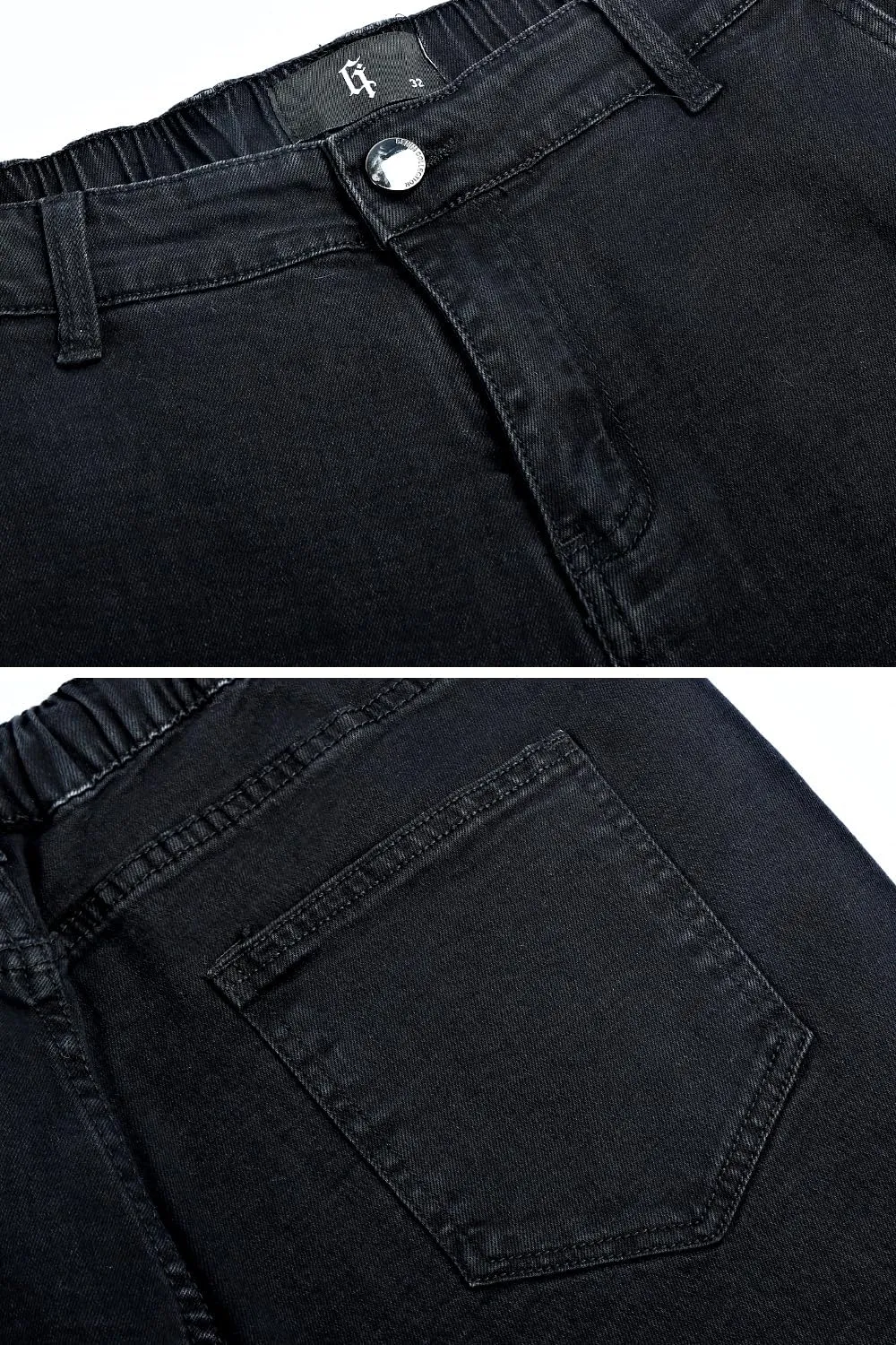 GINGTTO Men's Slim Fit Jeans Flared Stacked Denim Pants Hip Hop Streetwear
