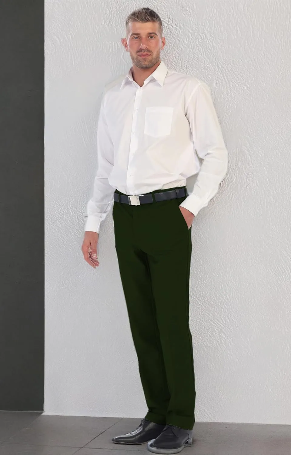 Gioberti Men's Hidden Expandable Waist Dress Pants