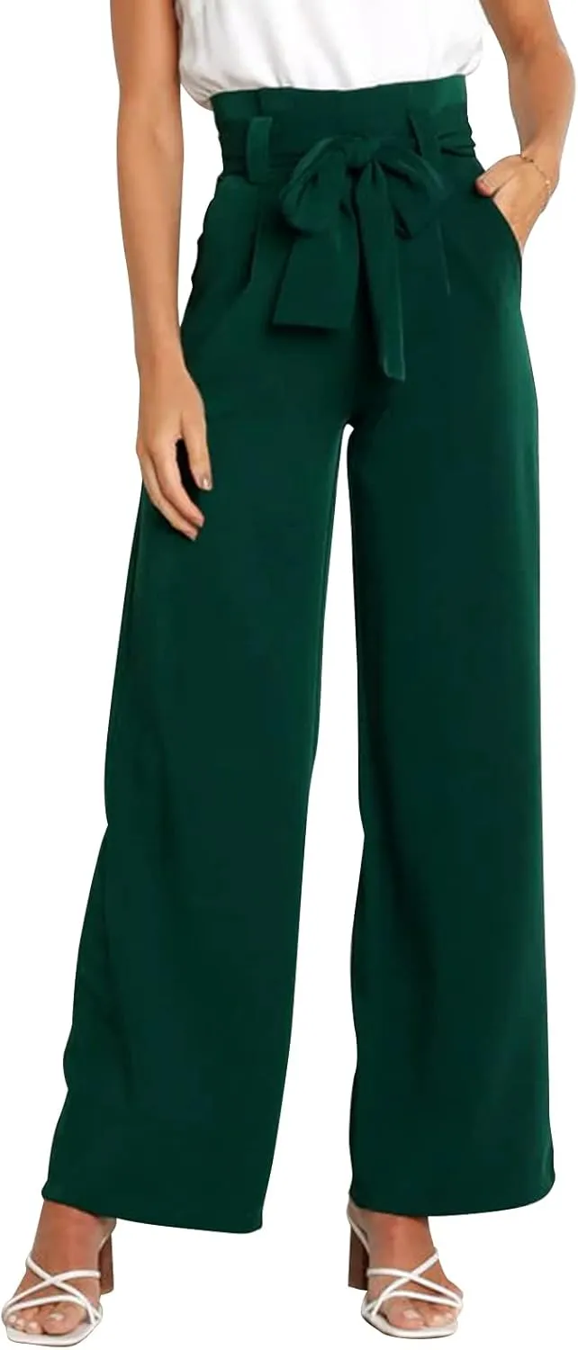 GUOLEZEEV High Waist Wide Leg Pants for Women Business Casual Outfits Dress Pants