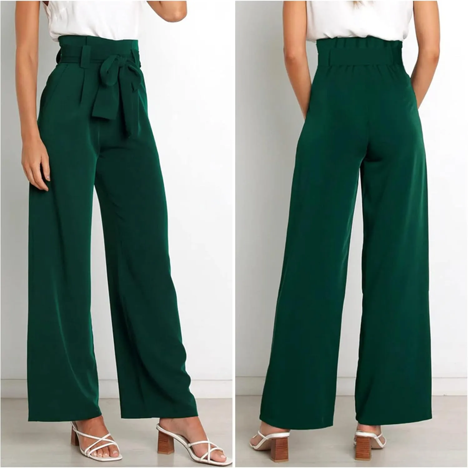 GUOLEZEEV High Waist Wide Leg Pants for Women Business Casual Outfits Dress Pants