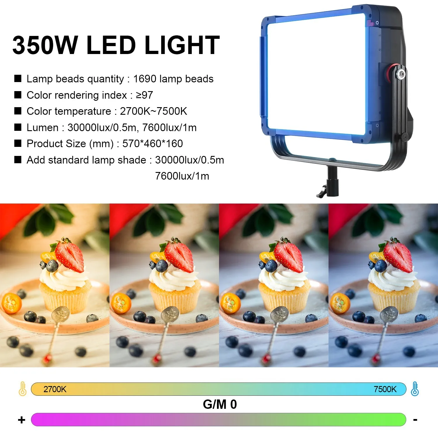 GVM YU300R Led Video Lights Panel Rgb And Bi-Color Studio Light