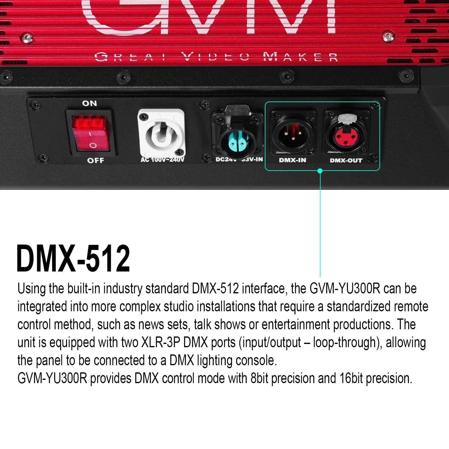GVM YU300R Led Video Lights Panel Rgb And Bi-Color Studio Light