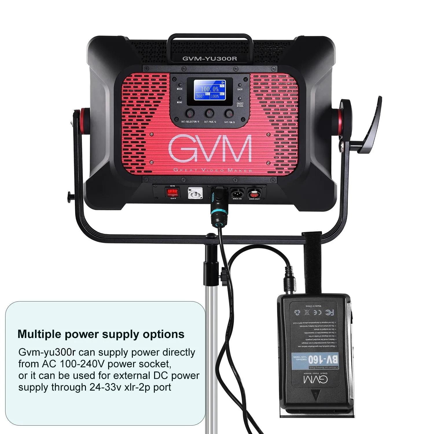 GVM YU300R Led Video Lights Panel Rgb And Bi-Color Studio Light